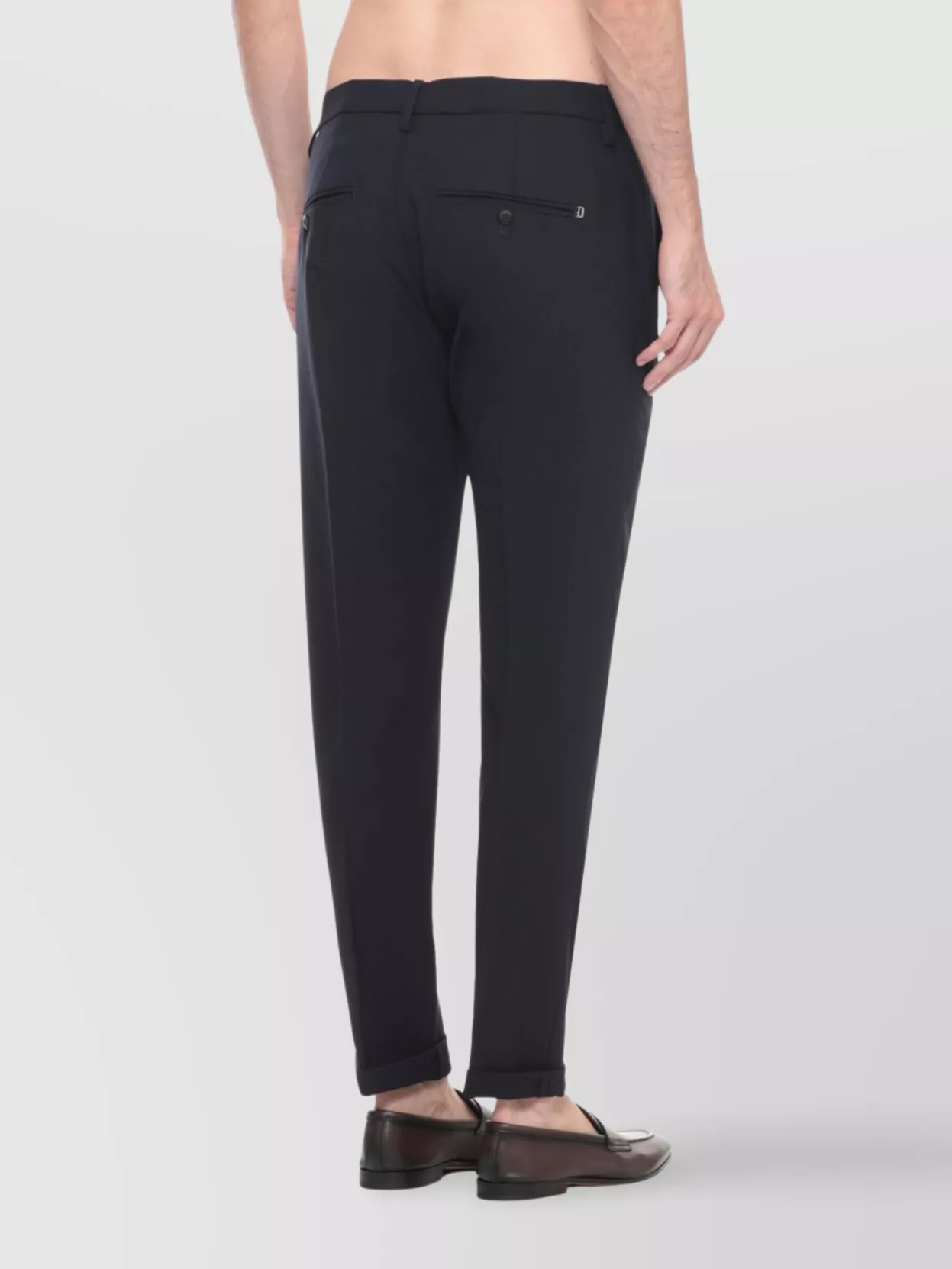 Dondup Straight Leg Wool Blend Trousers With Pockets