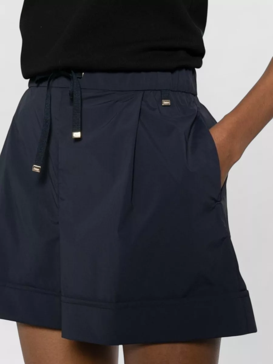 Herno Shorts Elastic Waistband Side Pockets Turn Up Hem