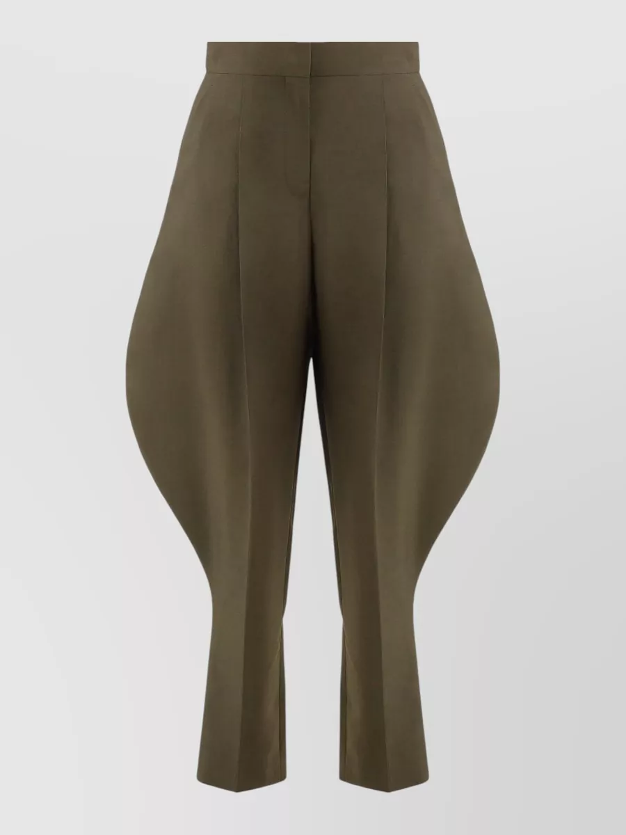 Fendi wool mohair high-rise pleated cropped wide-leg trousers