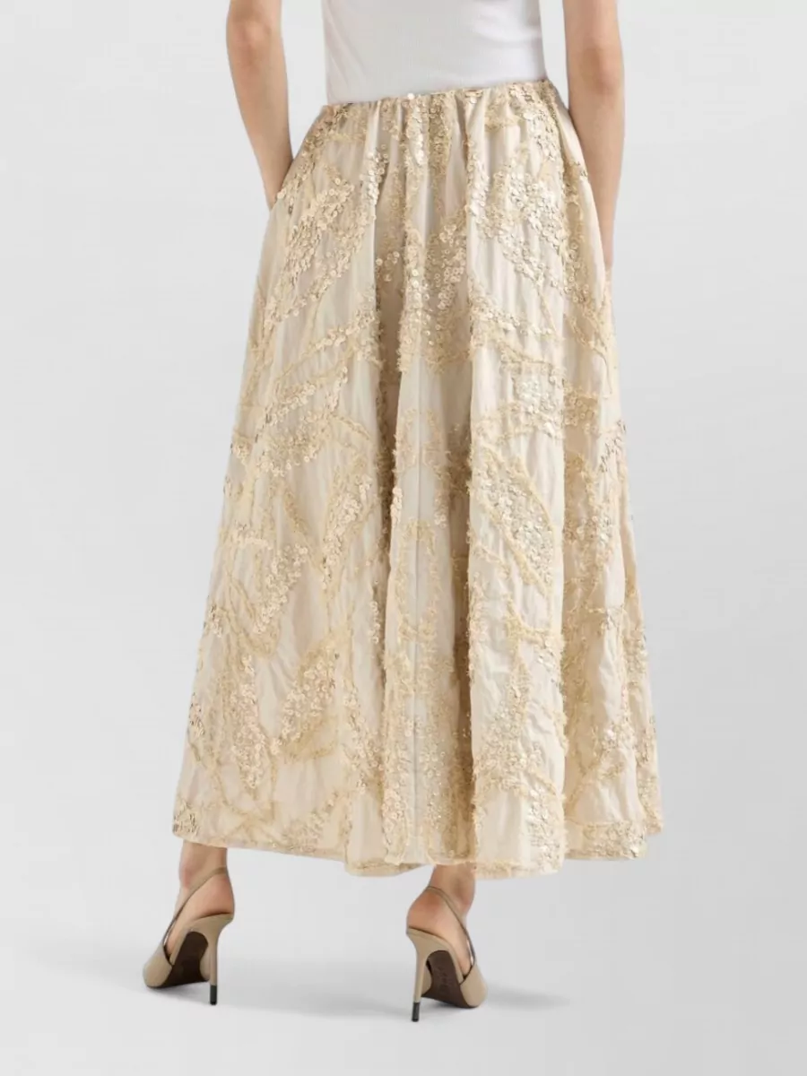 Brunello Cucinelli Embroidered Maxi Skirt