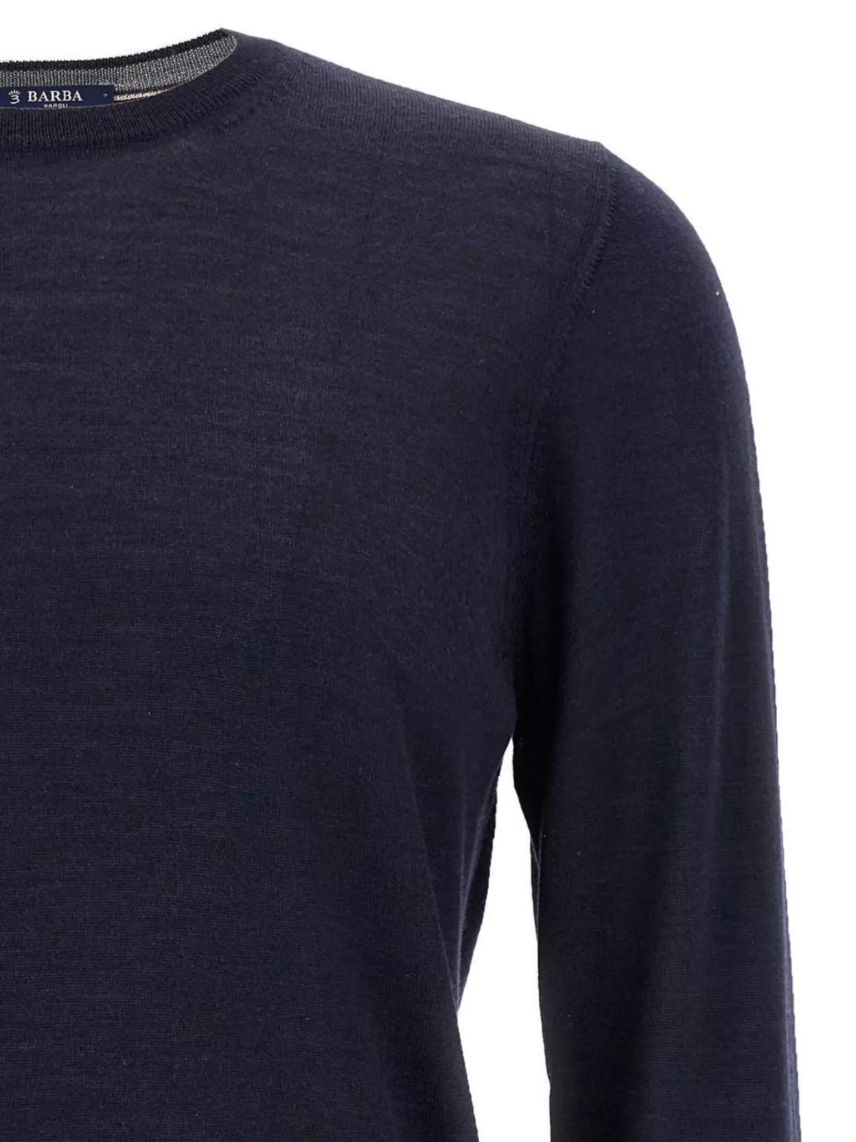Barba Crew Neck Sweater With Ribbed Cuffs