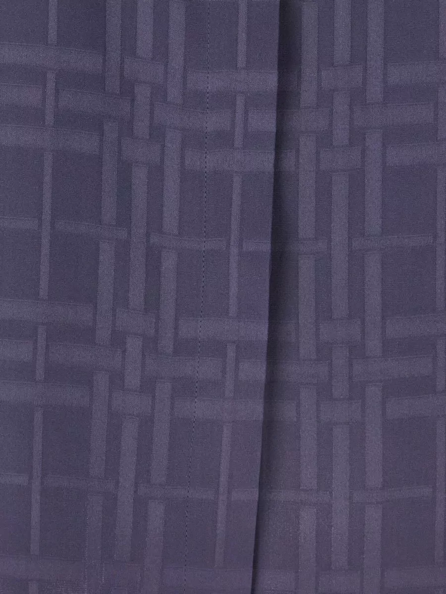 Burberry Silk shirt — The slate navy tonal-check shirt mirrors the inky jacquard of the pajama trousers for a quietly coordinated, dark FW set that feels luxurious yet relaxed for at-home polish.