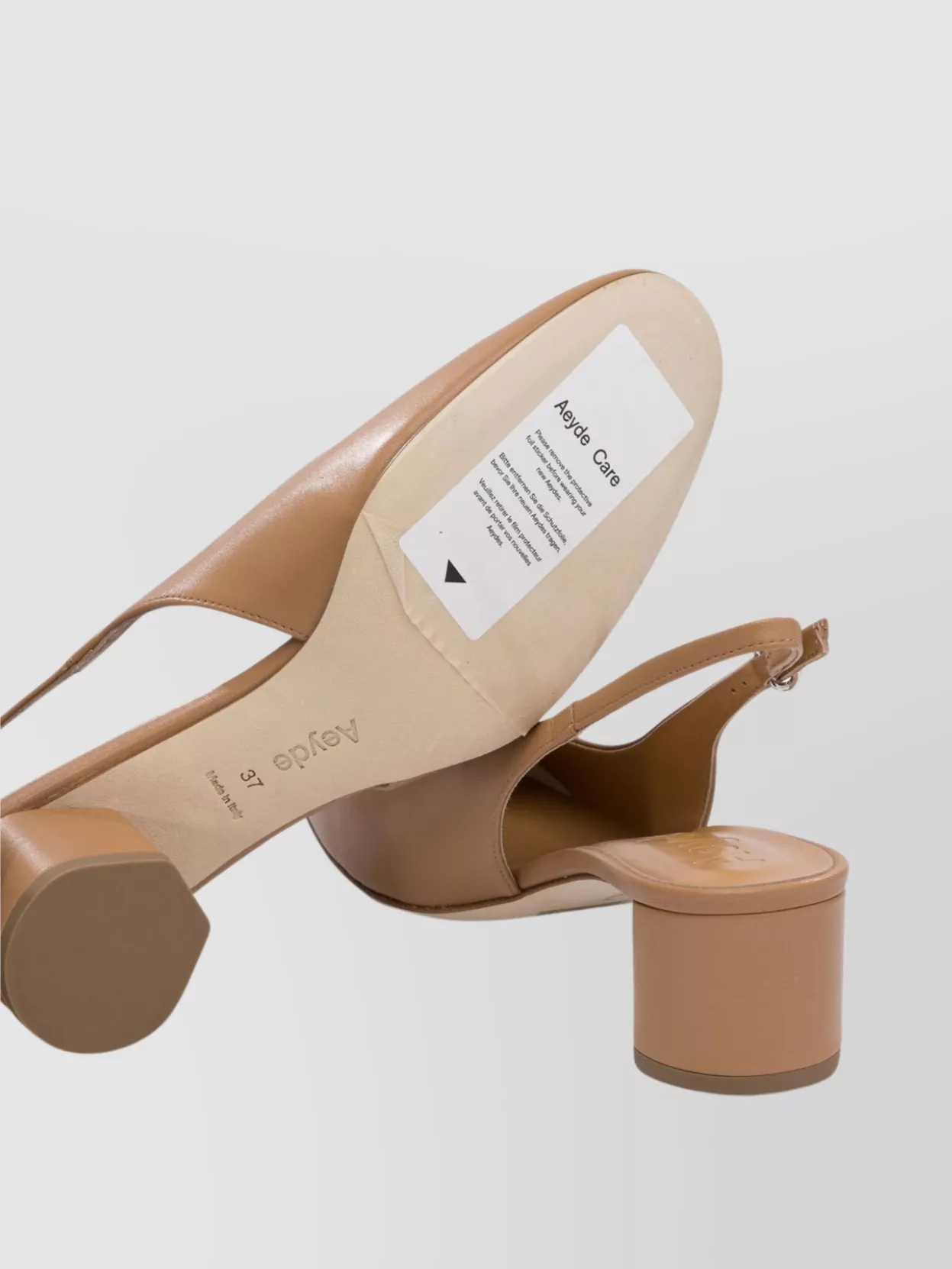 Shop Aeyde Slingback Almond Toe Block Heel Pumps