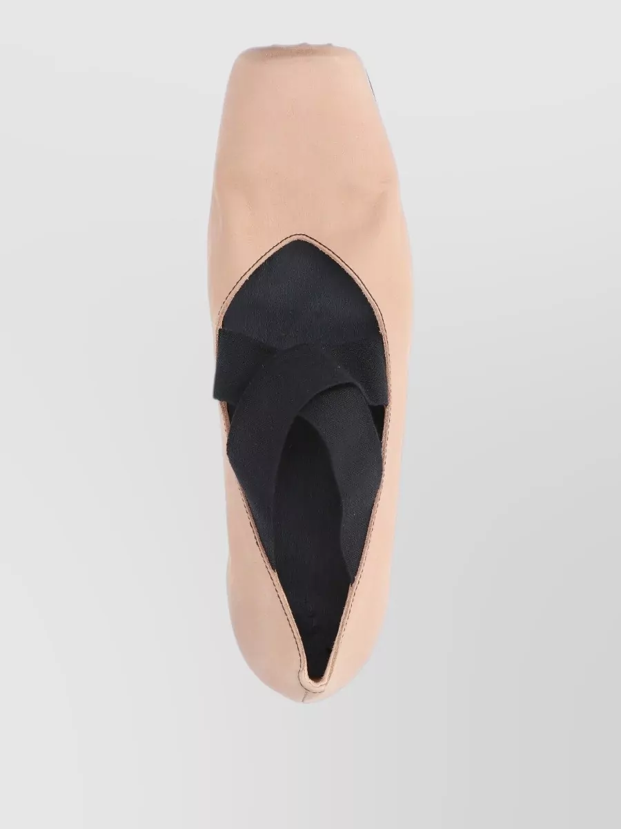 Uma Wang Leather Square-Toe Ballerina Shoes