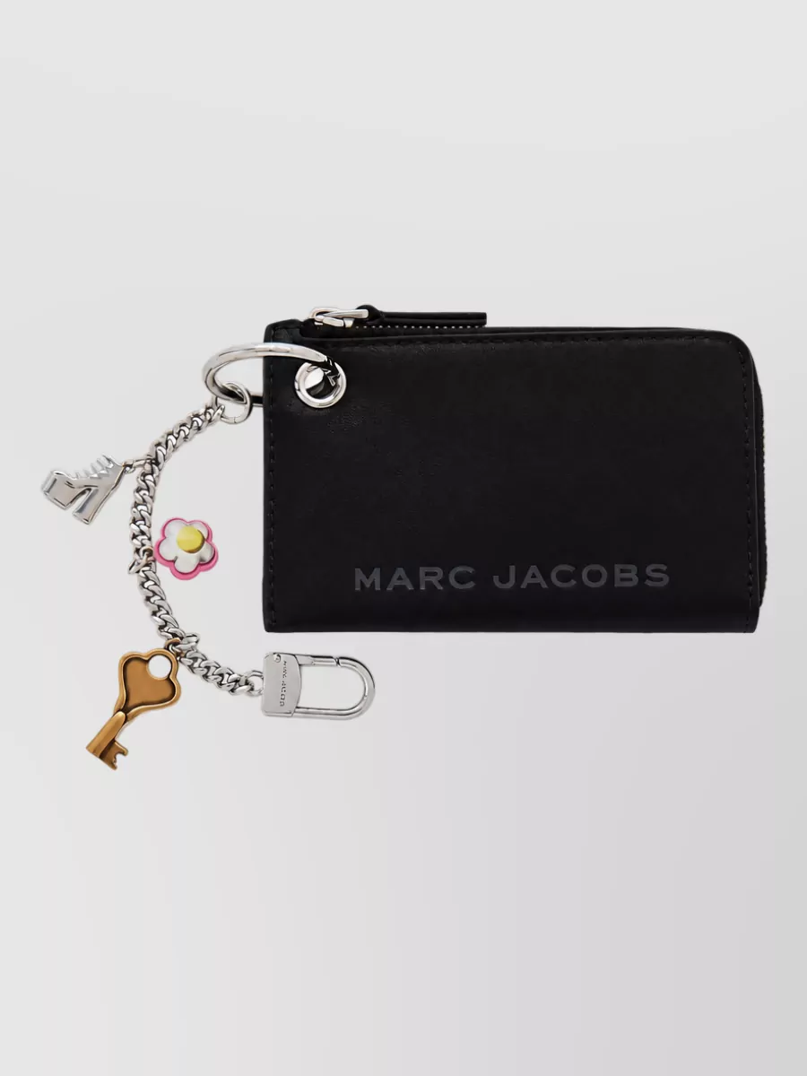Marc Jacobs Leather Zippered Wallet With Pendant