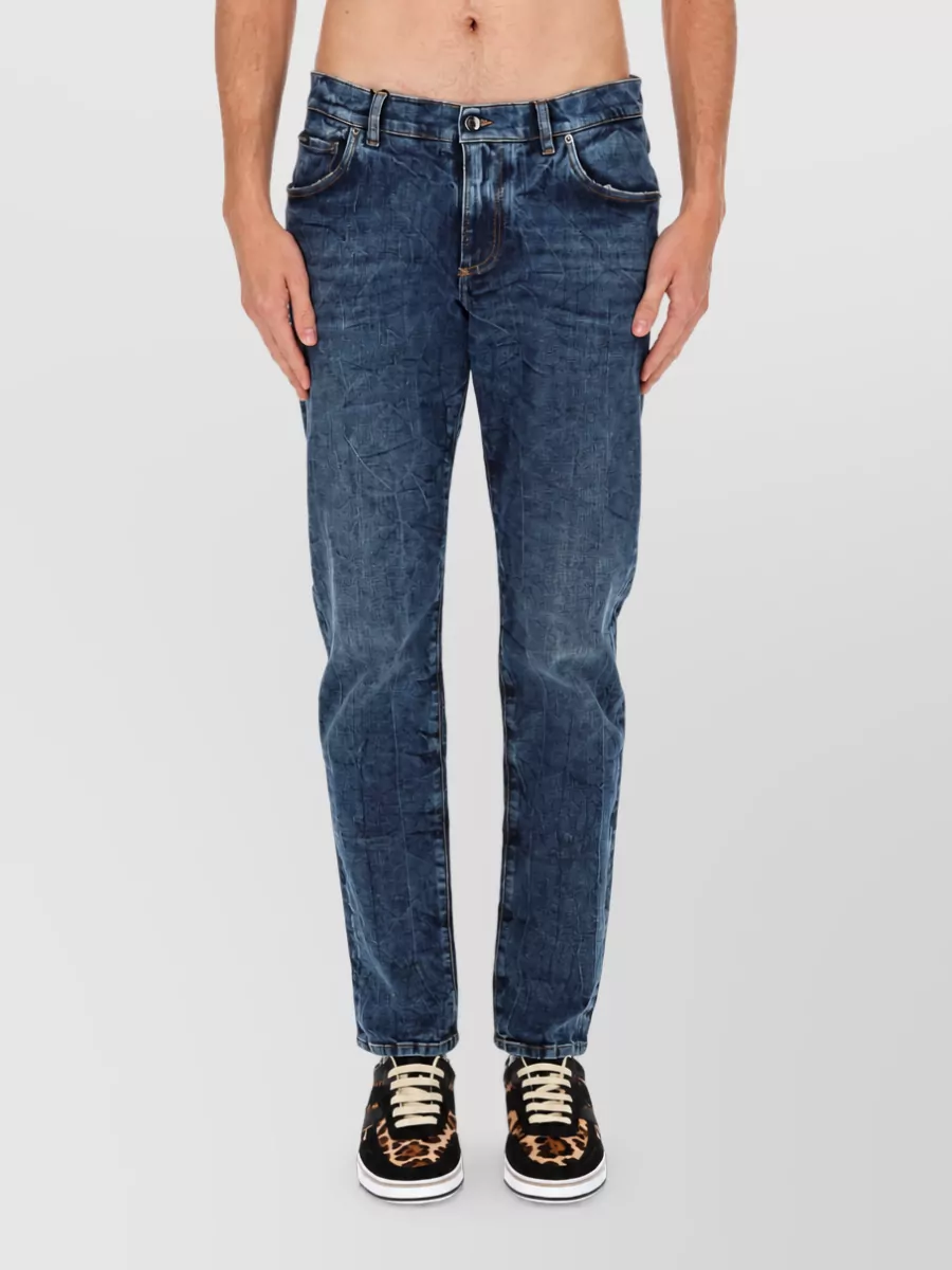 Dolce&Gabbana Slim Fit Jeans Distressed Five Pocket Beltloops