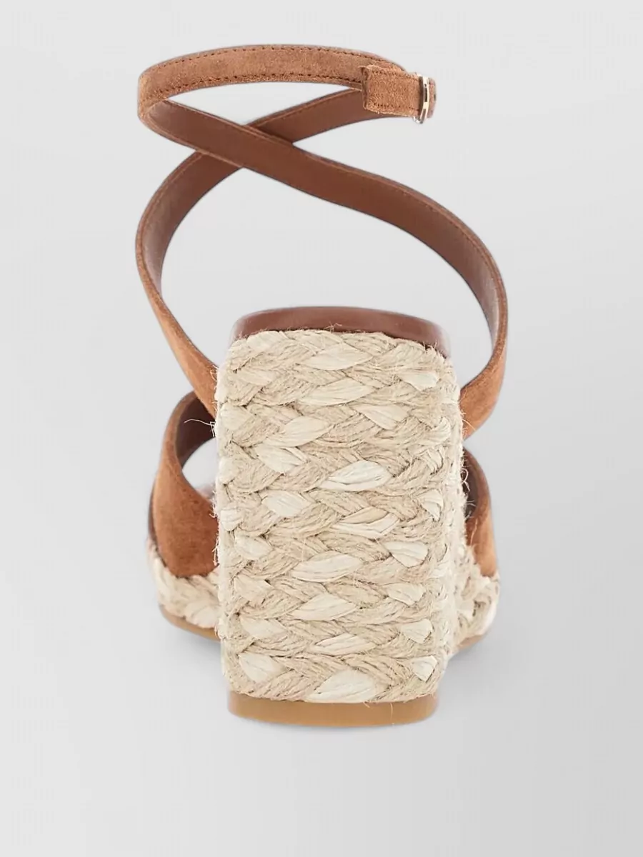 Stuart Weitzman Leather Wedge Espadrilles