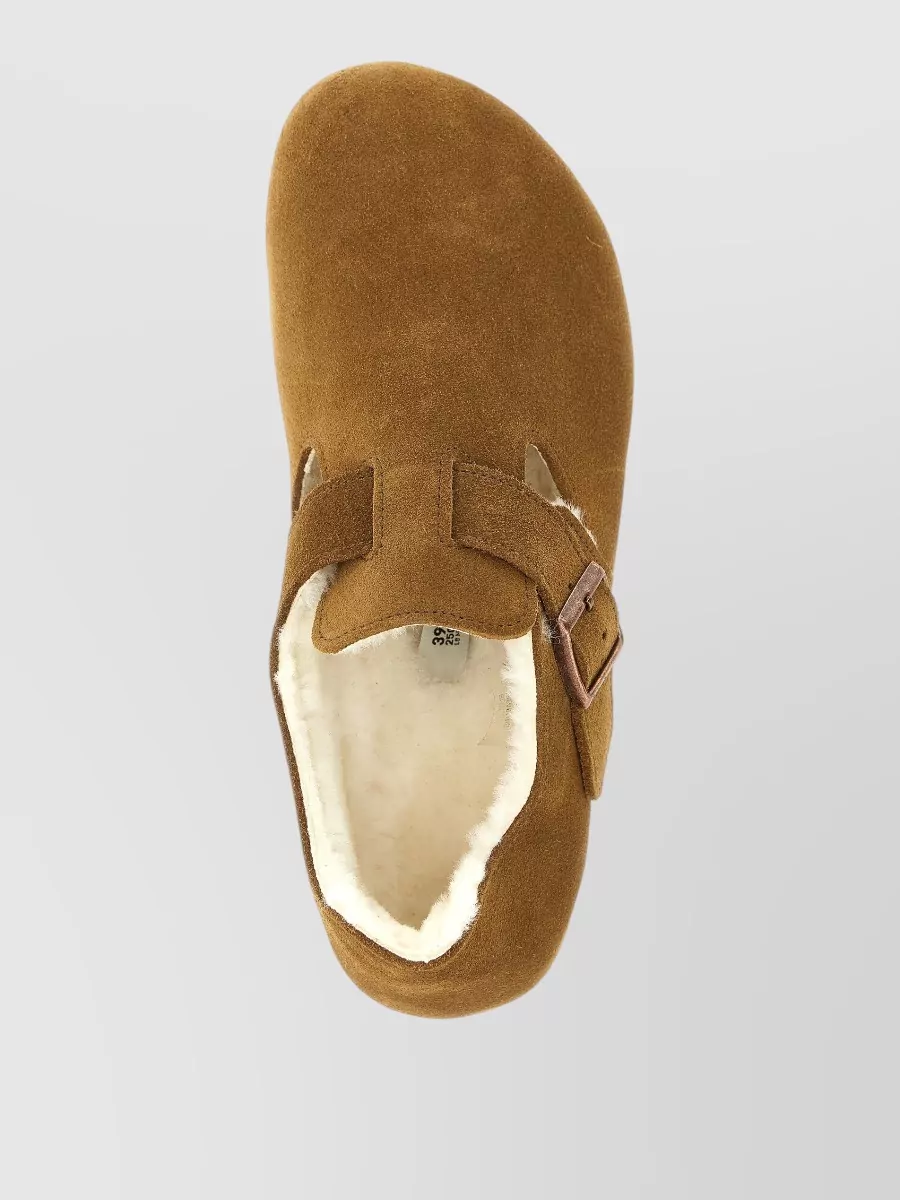 Birkenstock Suede Leather Shearling-Lined Slippers