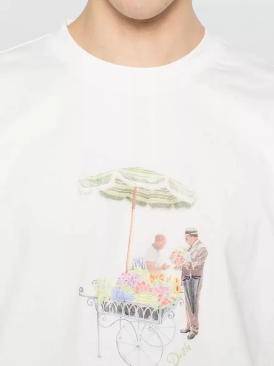 Drôle De Monsieur Fleuriste Graphic Print Short Sleeve T-Shirt