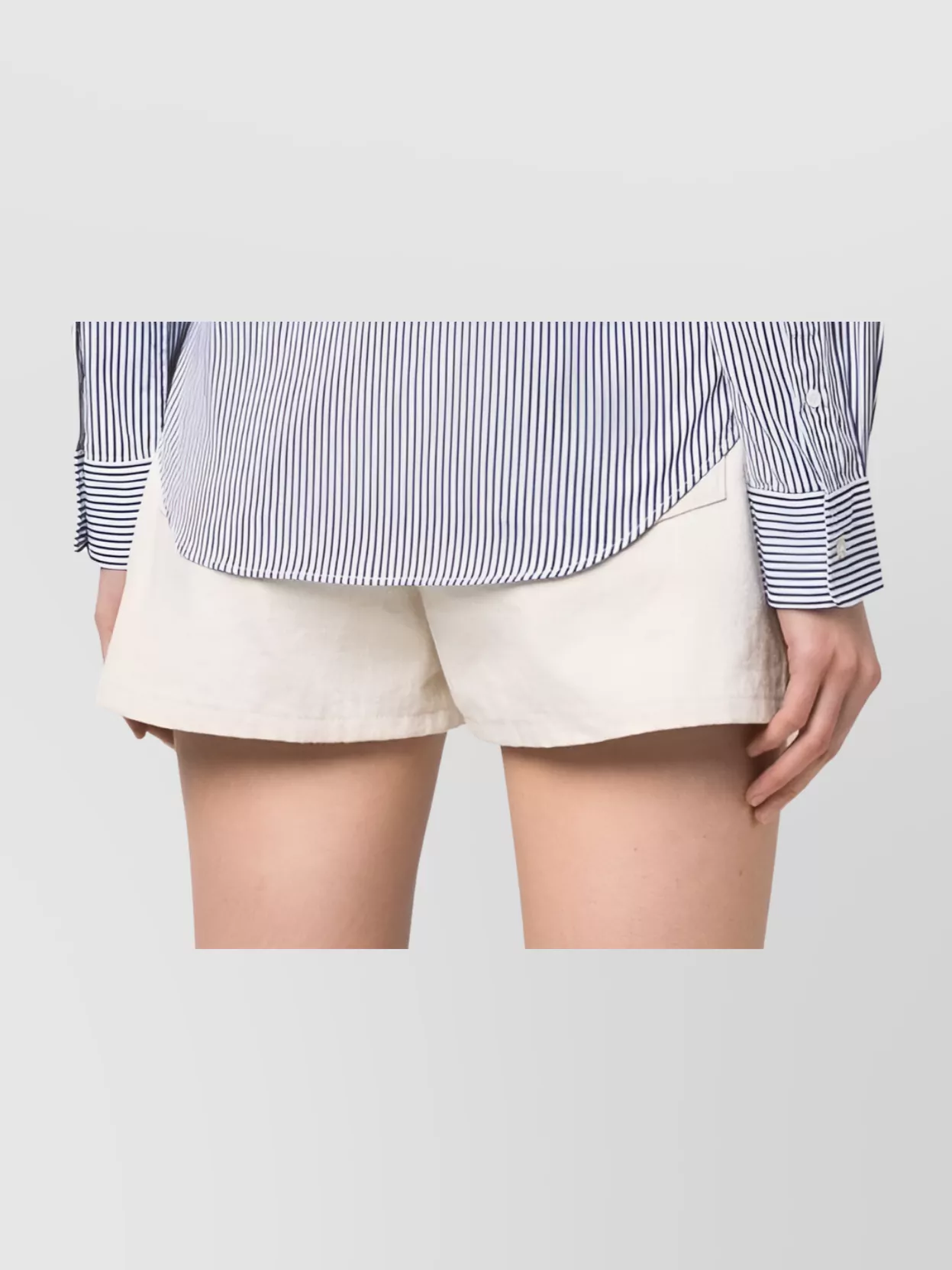 Ralph Lauren Striped Cotton Shirt With Curved Hem