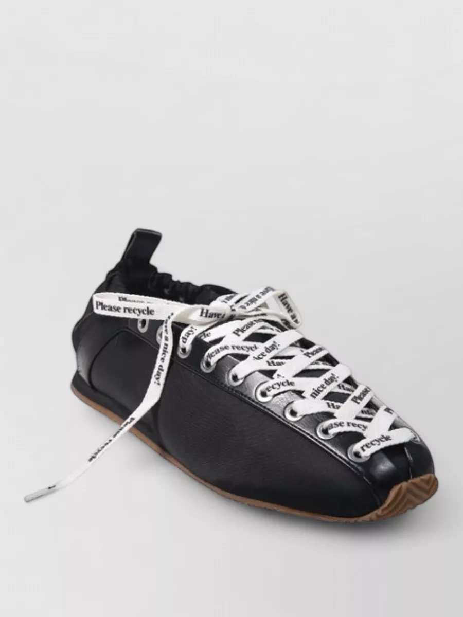 Ganni recycled polyamide lace-up ballet flats