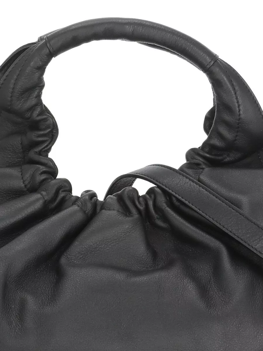 Antonelli Firenze Leather Shoulder Bag Ruched Handle Strap