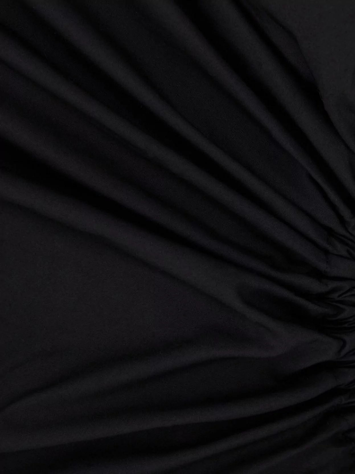 Max Mara Cotton Dress With Cut-out Design And Ruched Detail In Black