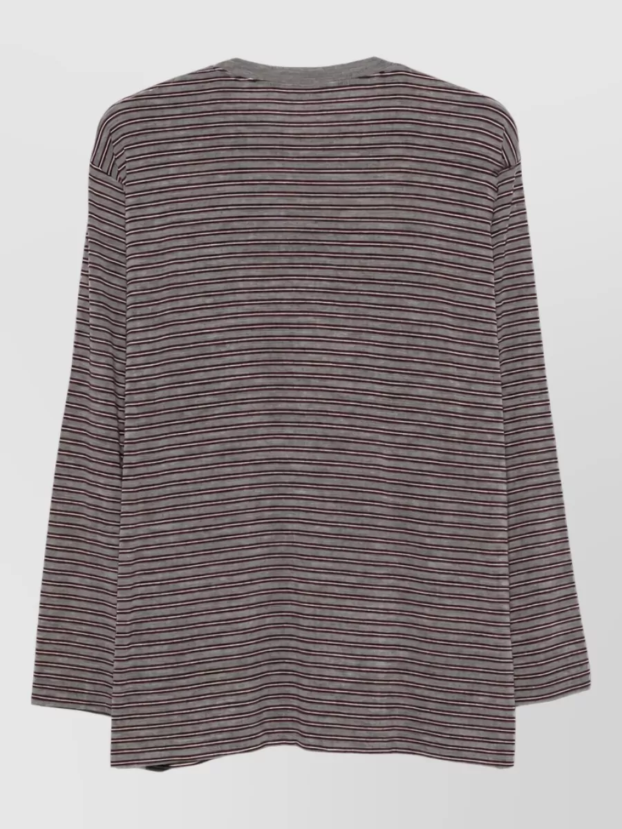 Auralee Wool Striped Long-Sleeve T-Shirt