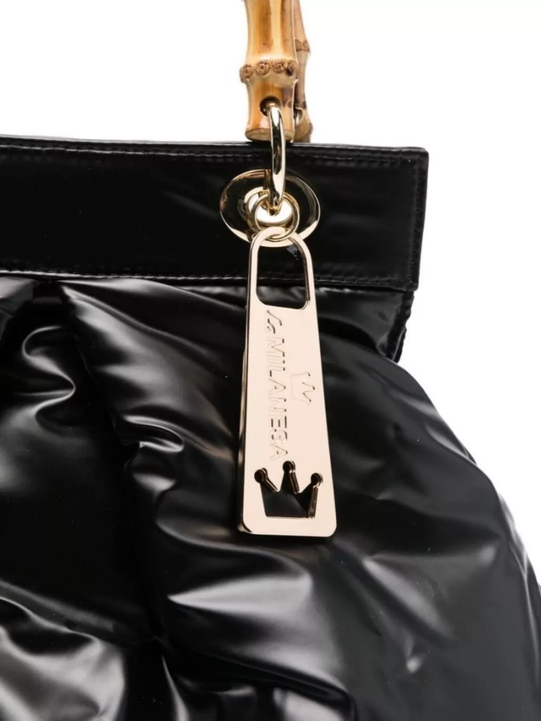 La Milanesa Bamboo Handle Mini Bag With Gold Hardware