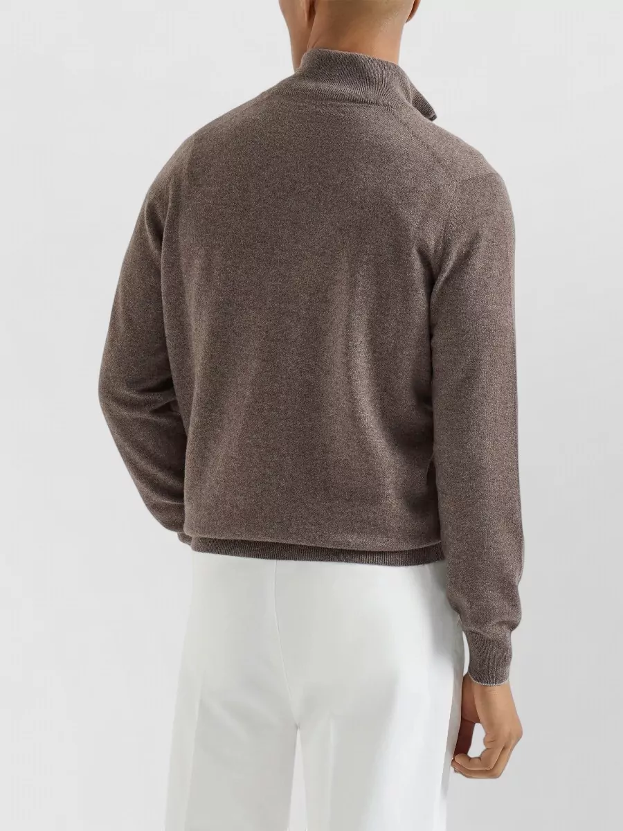 Brunello Cucinelli Knitwear High Collar Long Sleeves Ribbed Trim
