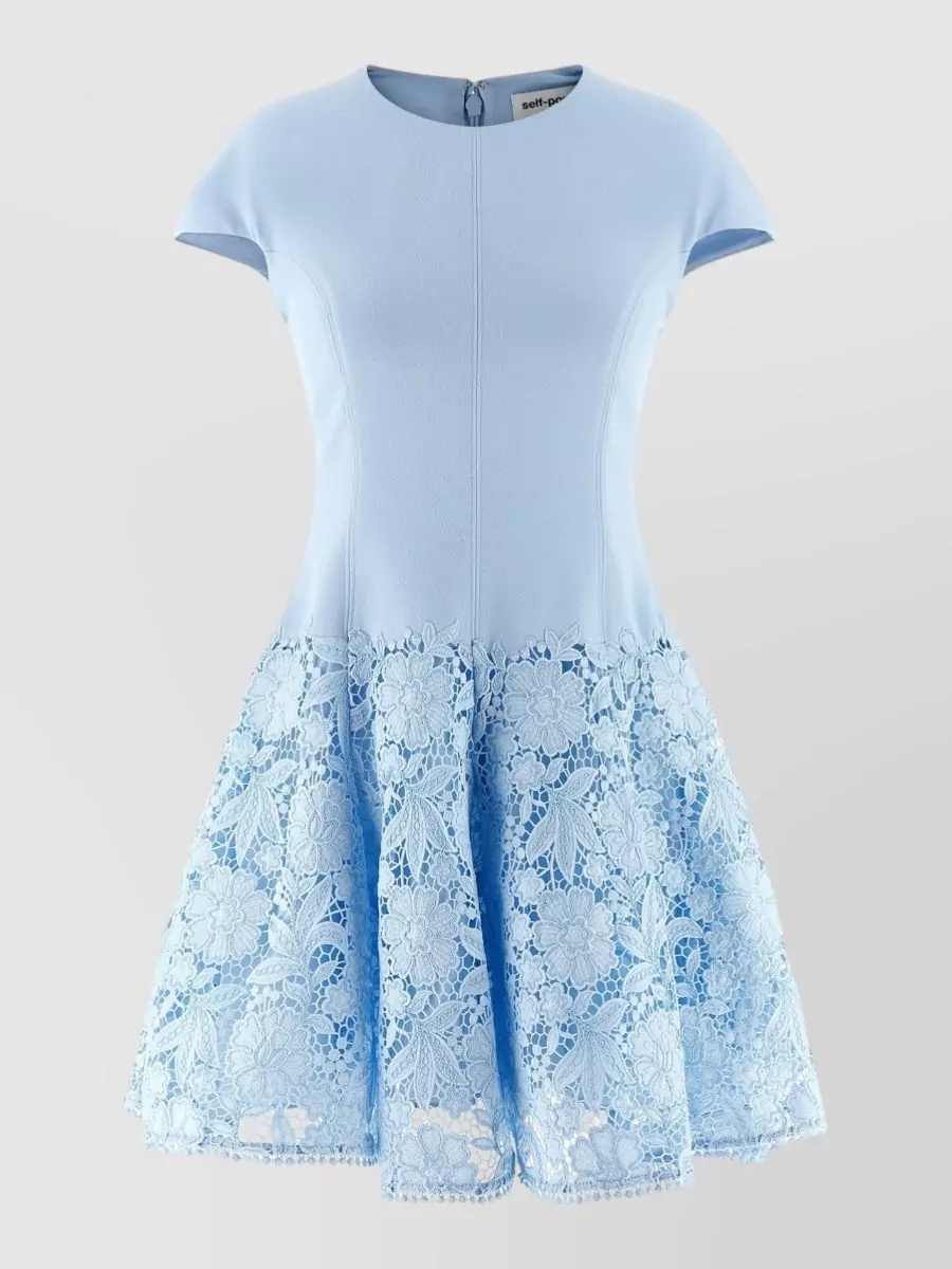 Self-Portrait lace crepe mini dress