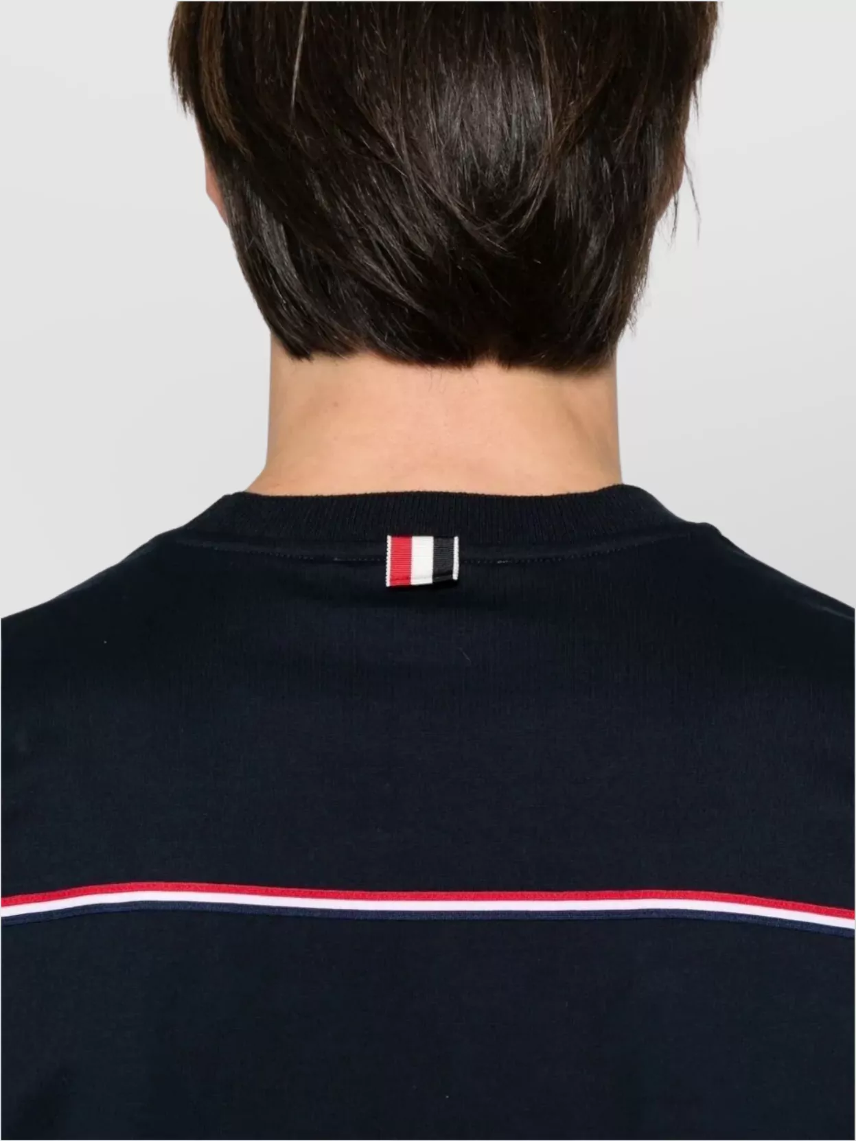 Thom Browne Blue T-shirt With Logo Patch In Stretch Wool Man In Blue