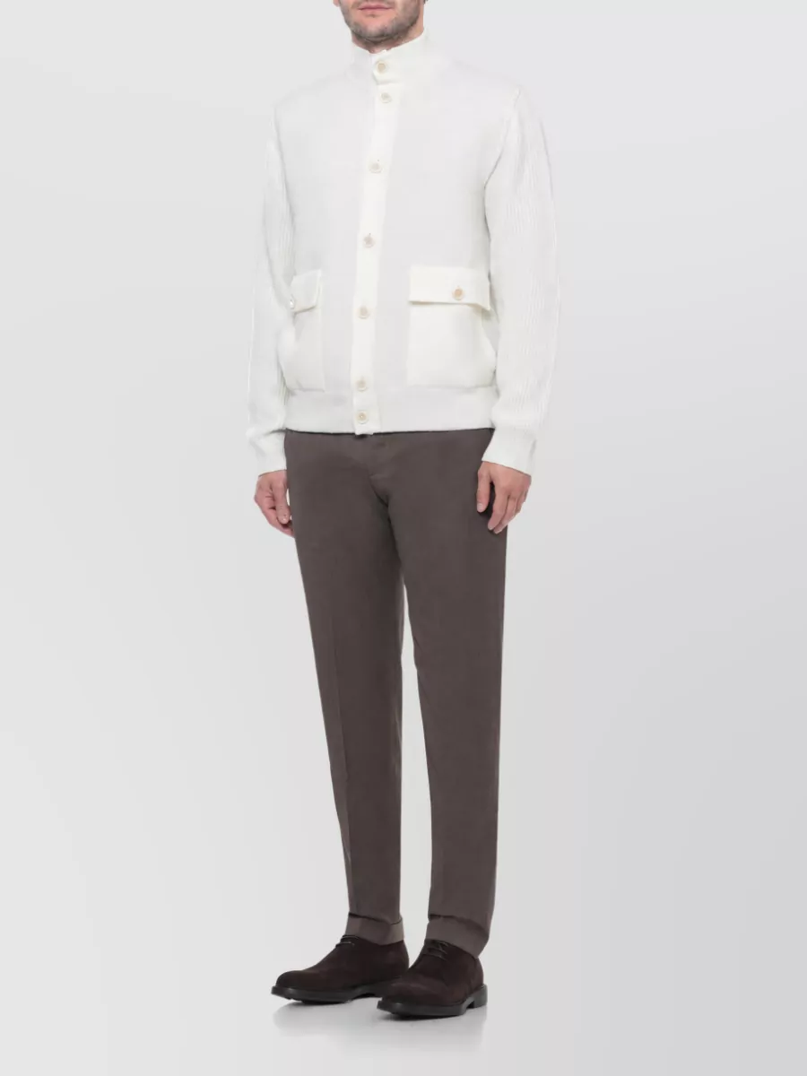 Lardini Ribbed Wool Zip Jacket