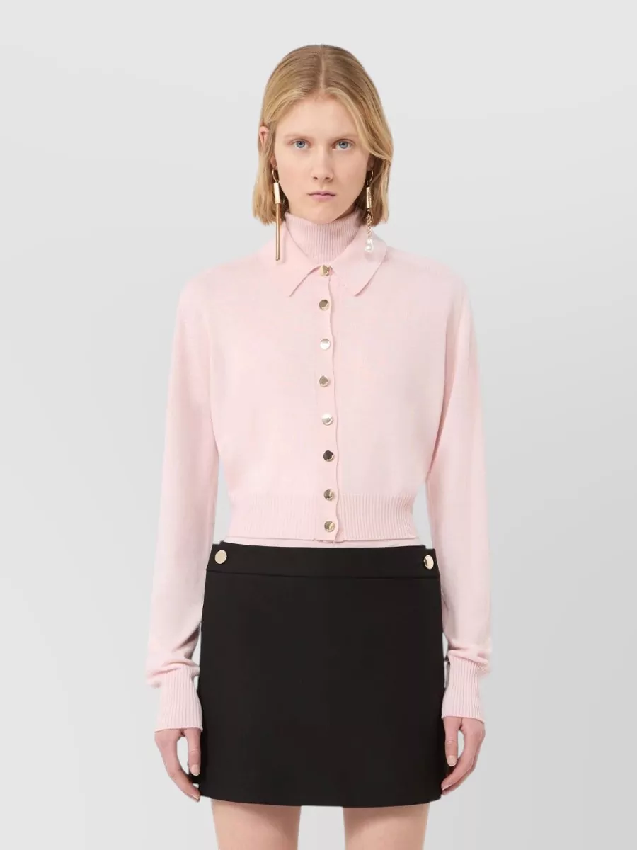 Sportmax Virgin Wool Ribbed Hem Regular-Fit Cardigan