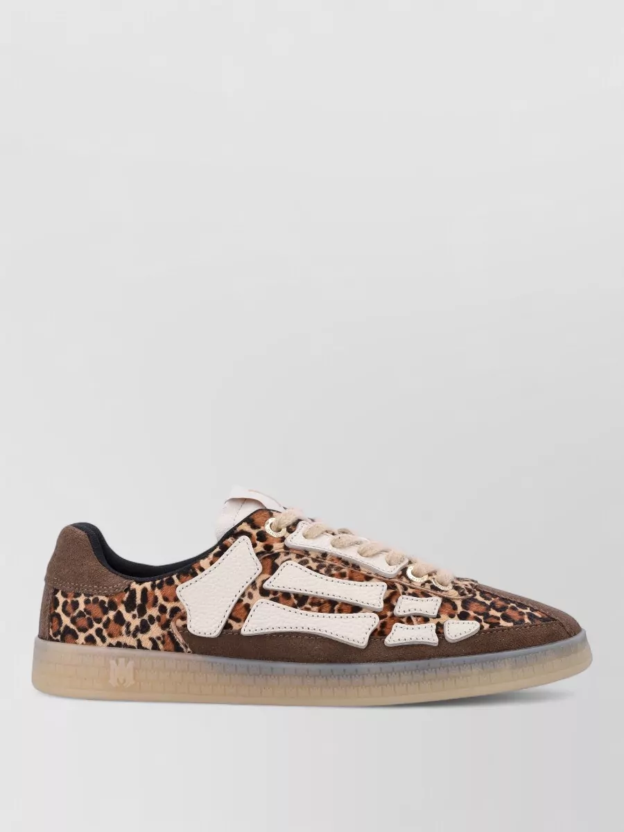 Amiri Pacific Bones Low-Top Sneakers With Leopard Print