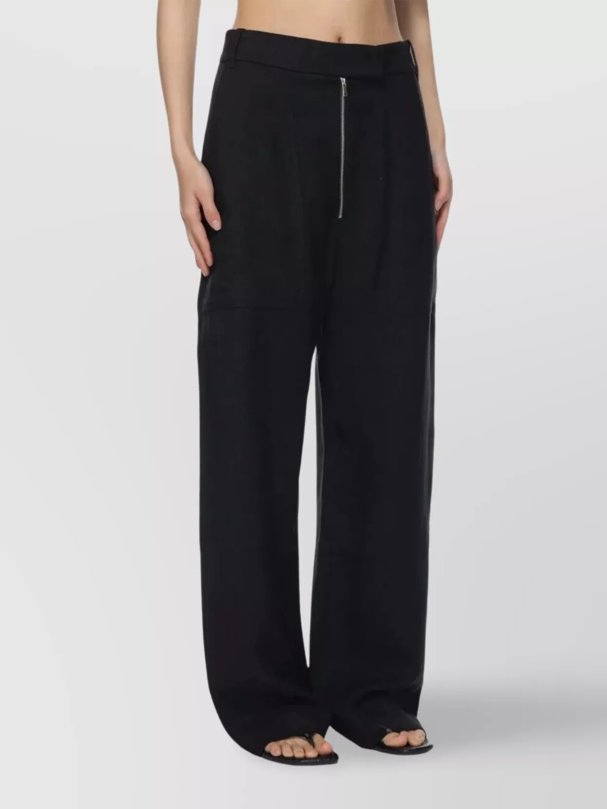 Studio Nicholson Wide Leg Trousers Front Zip