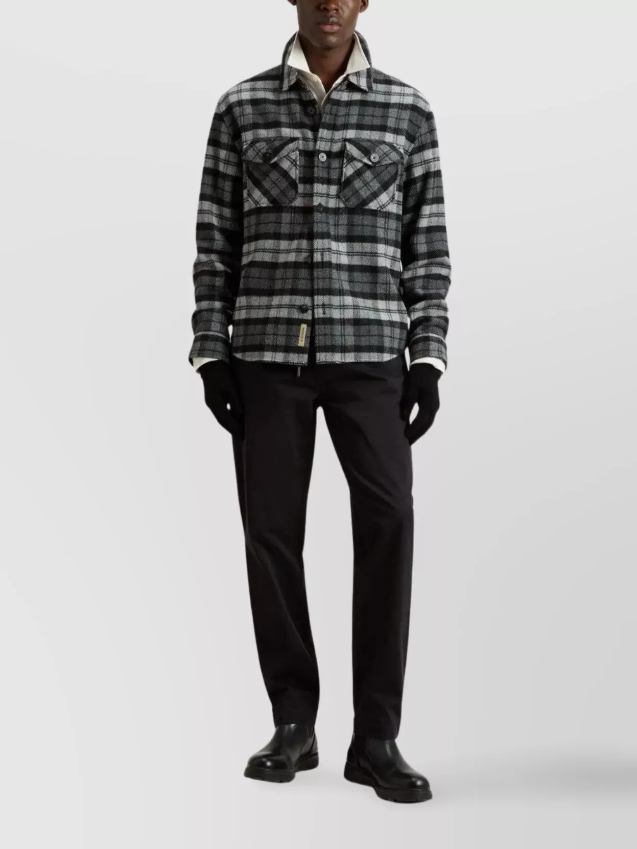 Woolrich Checked Pattern Shirt Jacket With Flap Pockets