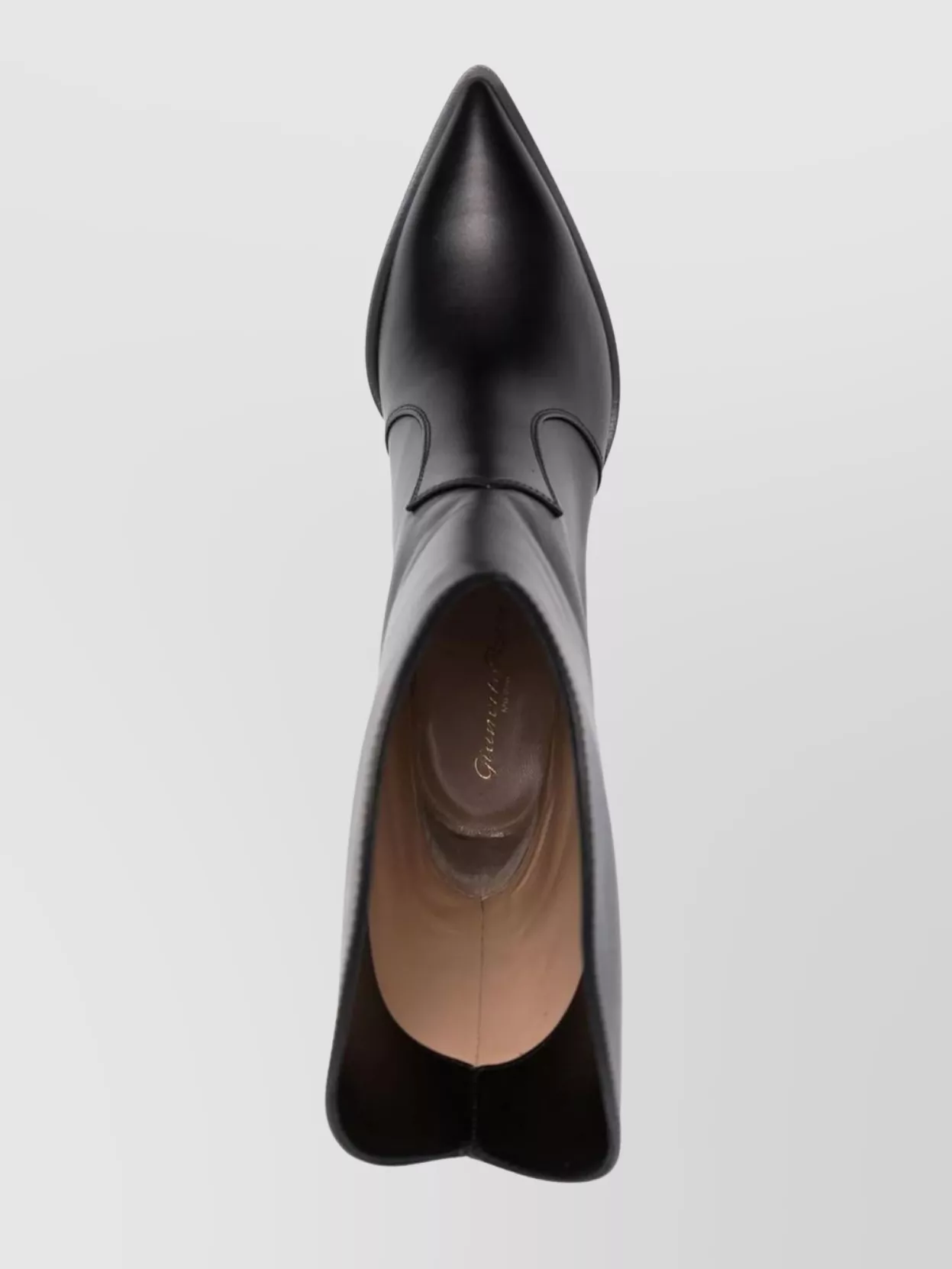 Gianvito Rossi Pointed Toe Block Heel Leather Boots
