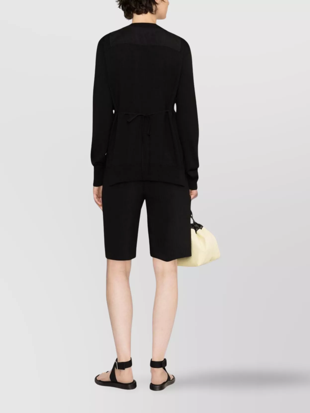 Jil Sander Panel Crew Neck Sweatshirts In Black