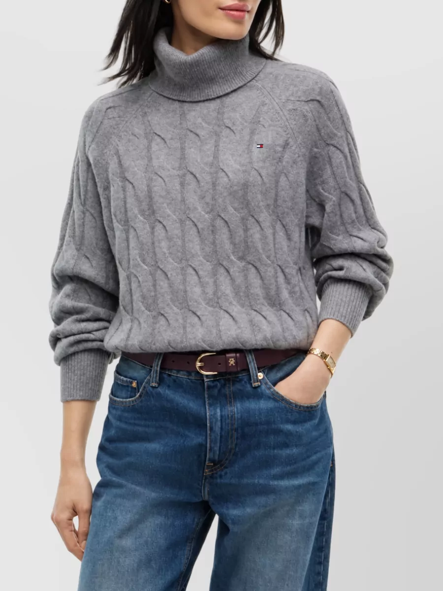 Tommy Hilfiger Wool Cable Knit Turtleneck Jumper