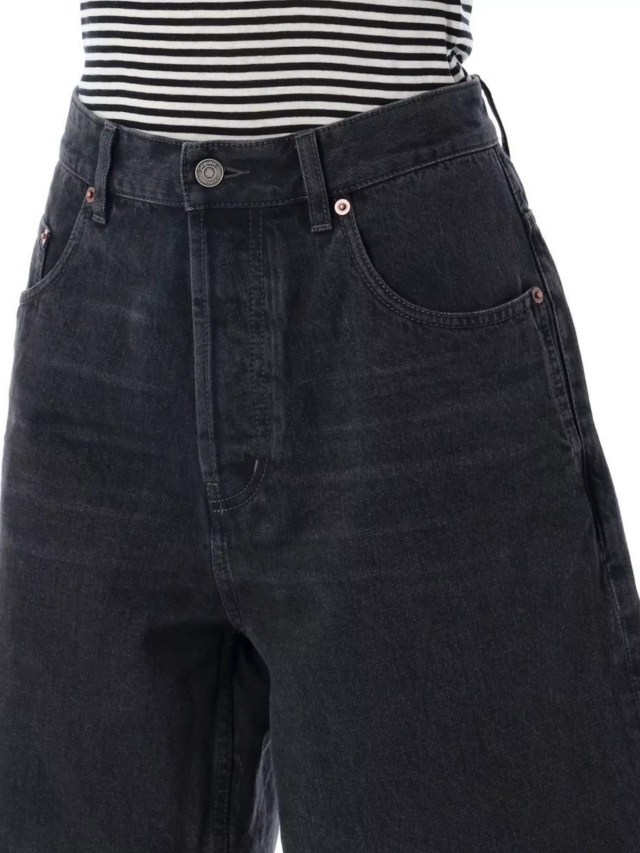 Saint Laurent Denim Frayed Hem Shorts