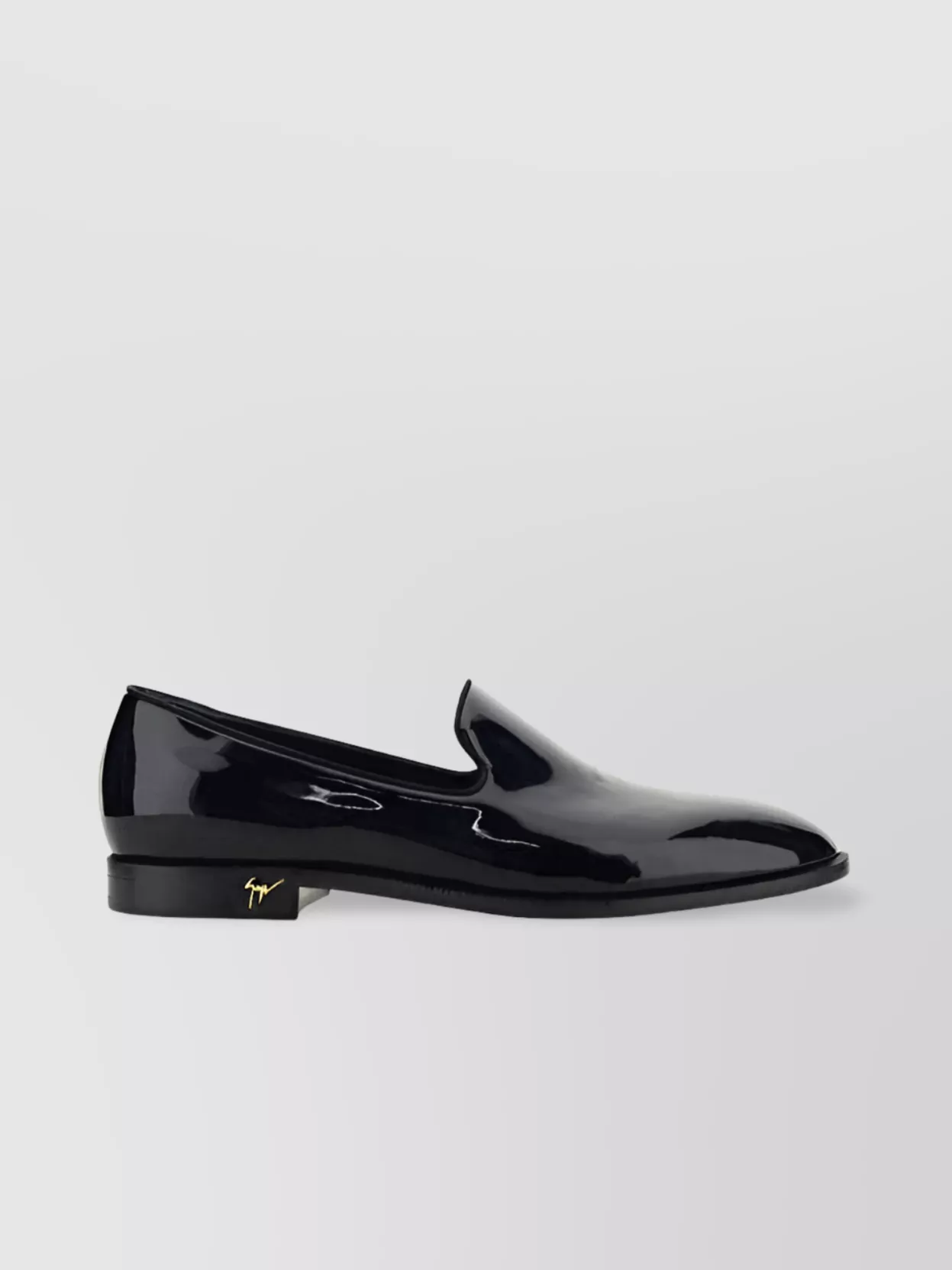Giuseppe Zanotti Almond Toe Calfskin Loafers With Leather Block Heel In Nero