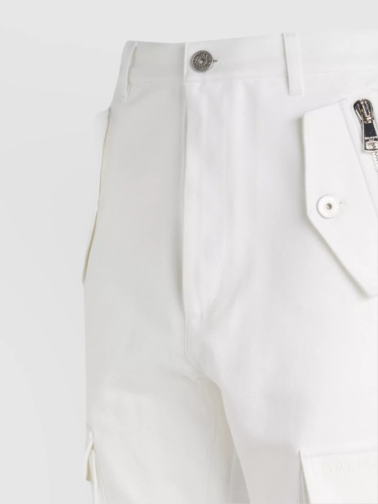 Balmain Cargo Trousers With Belt Loops And Metal Hardware