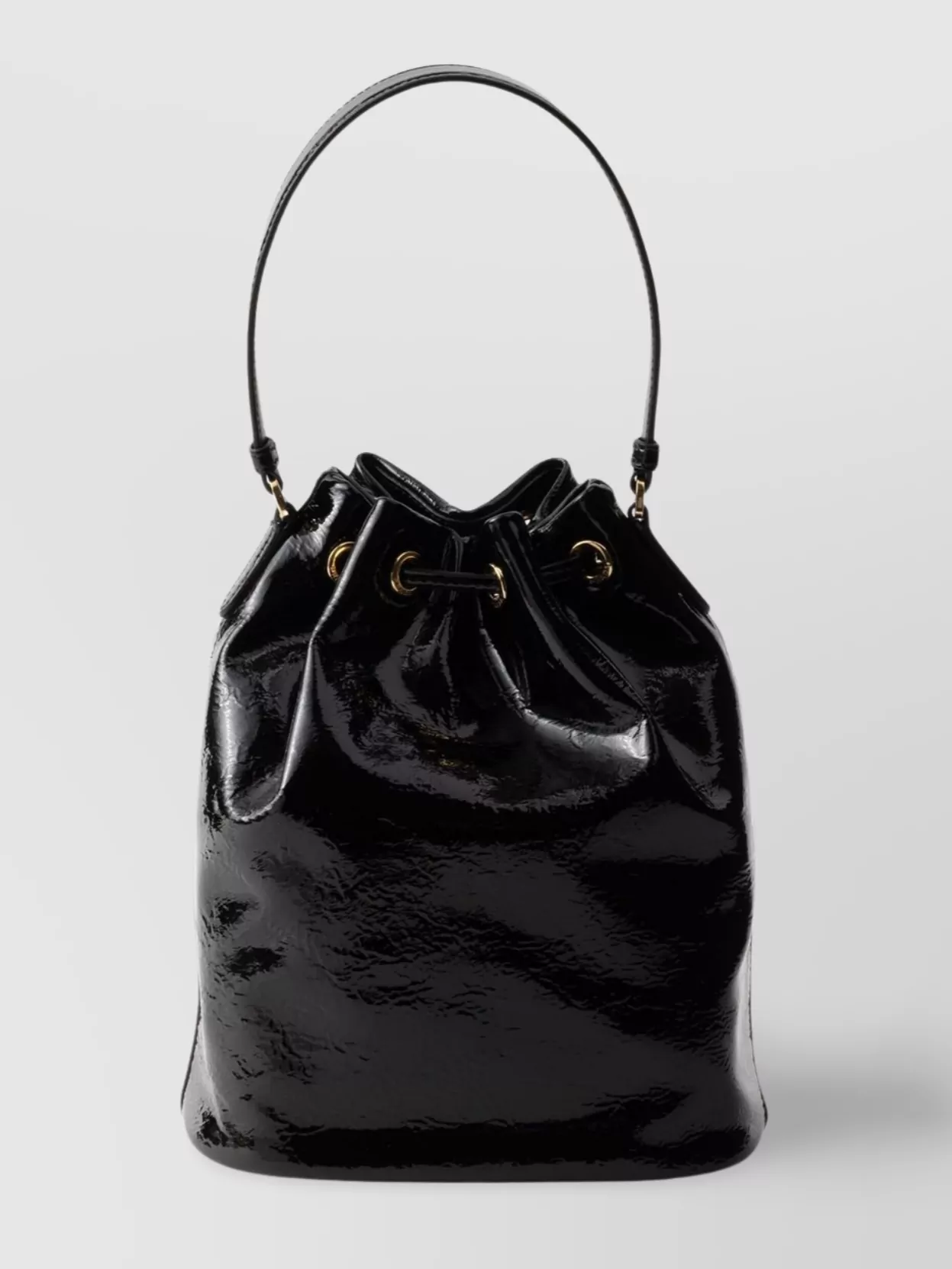 Prada Leather Handle Bucket Bag With Adjustable Strap In Red