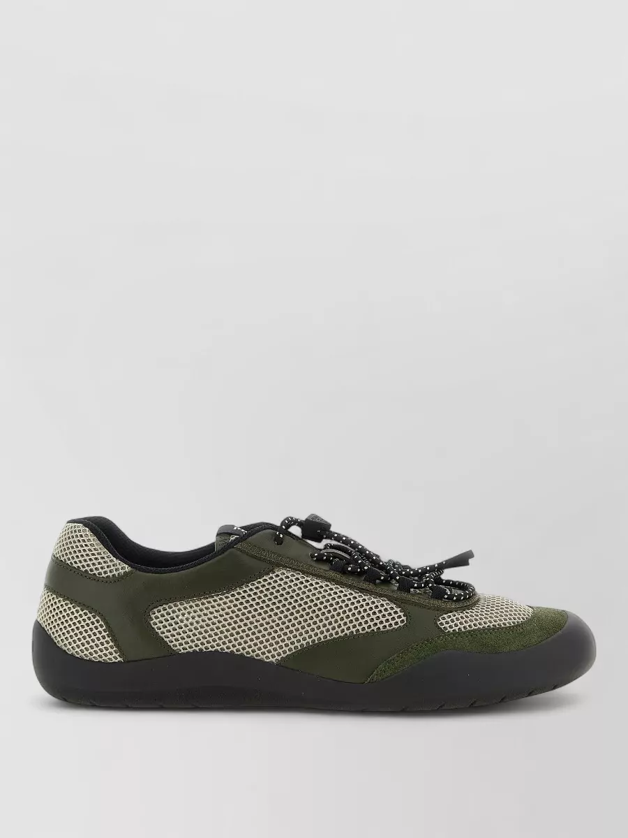 Prada Mesh And Leather Low-Top Sneakers