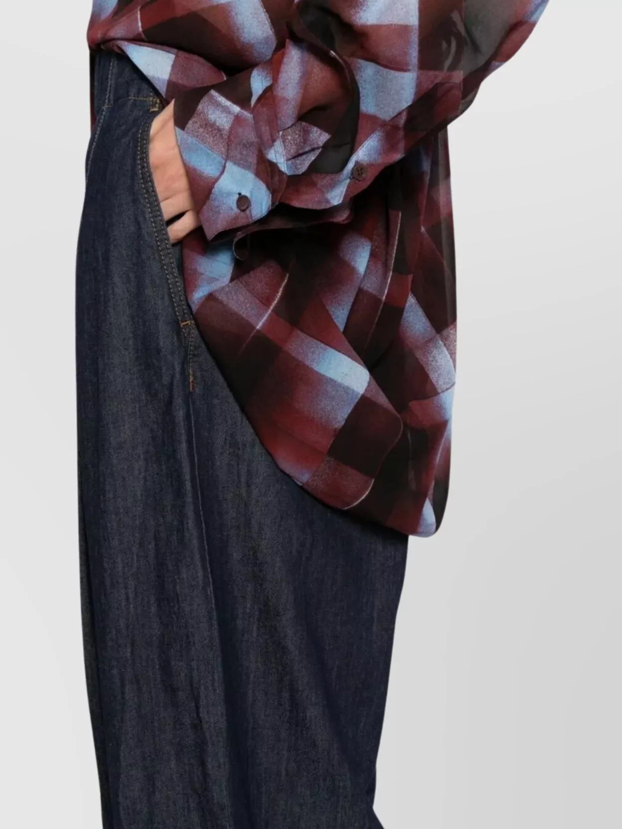 Dries Van Noten Wide Leg Denim Trousers And Pockets