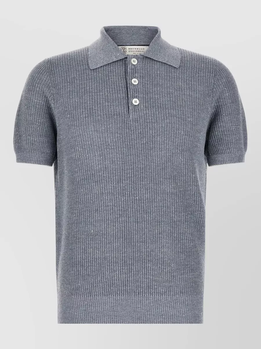 Brunello Cucinelli Half-ribbed polo shirt