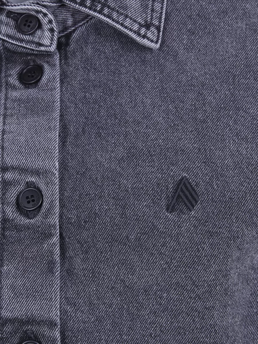 The Attico Long Sleeve Shirt Jacket Asymmetric Hem Collar