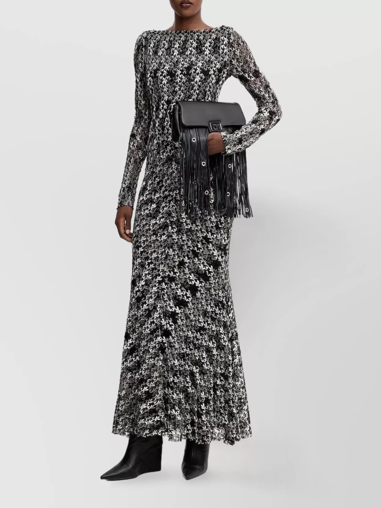 Marella Fringe Chain Cross-body Bag And Satchel In Black