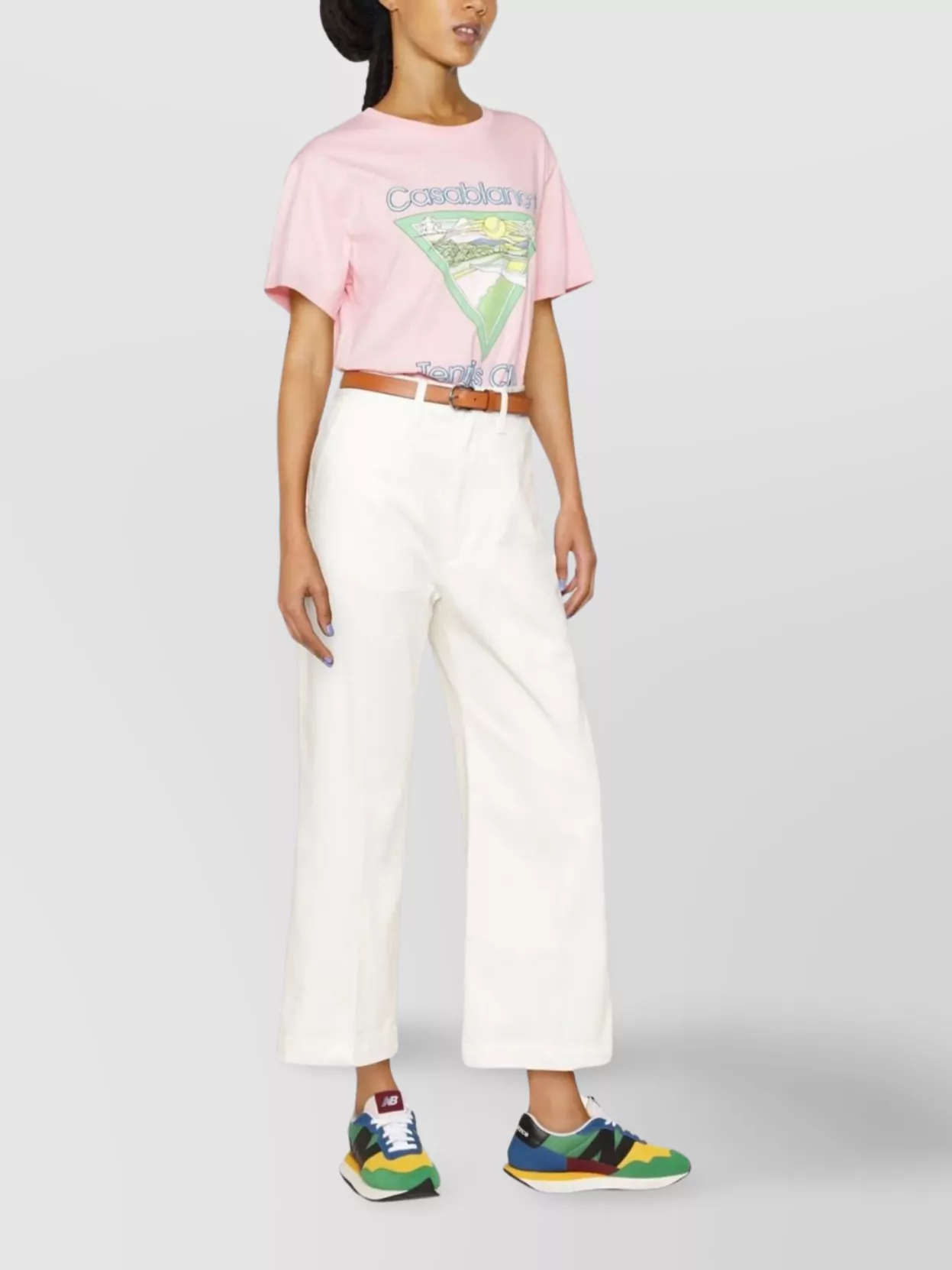 RALPH LAUREN FLARED COTTON BLEND TROUSERS WITH POCKETS AND PRESSED CREASE