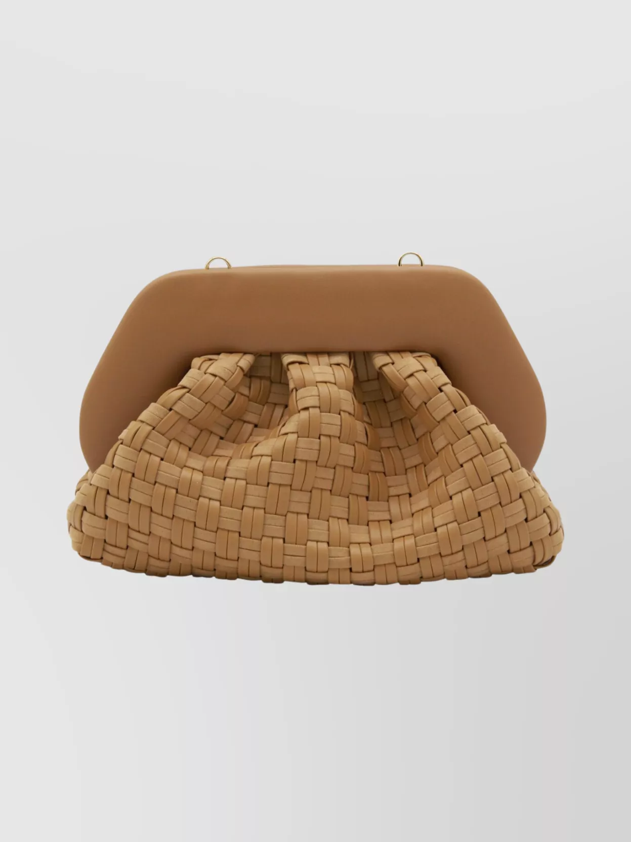 Themoirè Rectangular Clutch Bag Detachable Strap In Nude