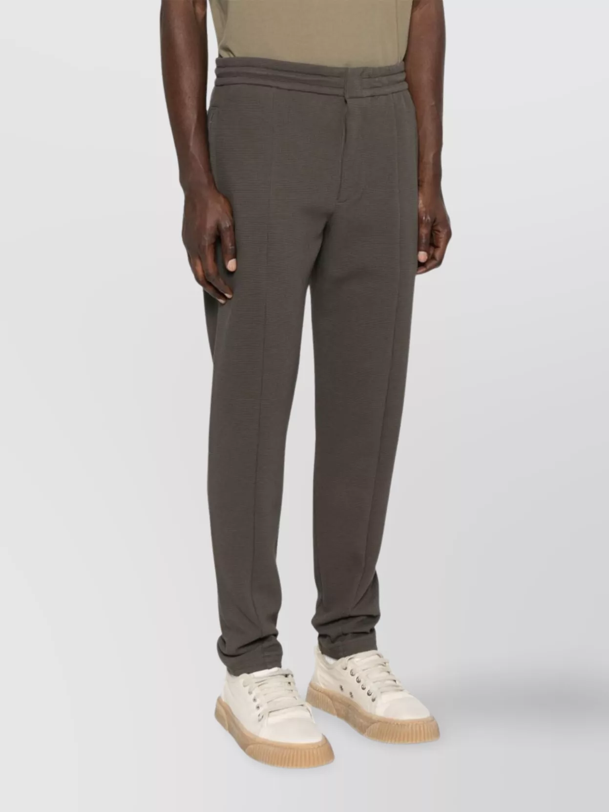 Emporio Armani Elastic Waistband Tapered Leg Sweatpants