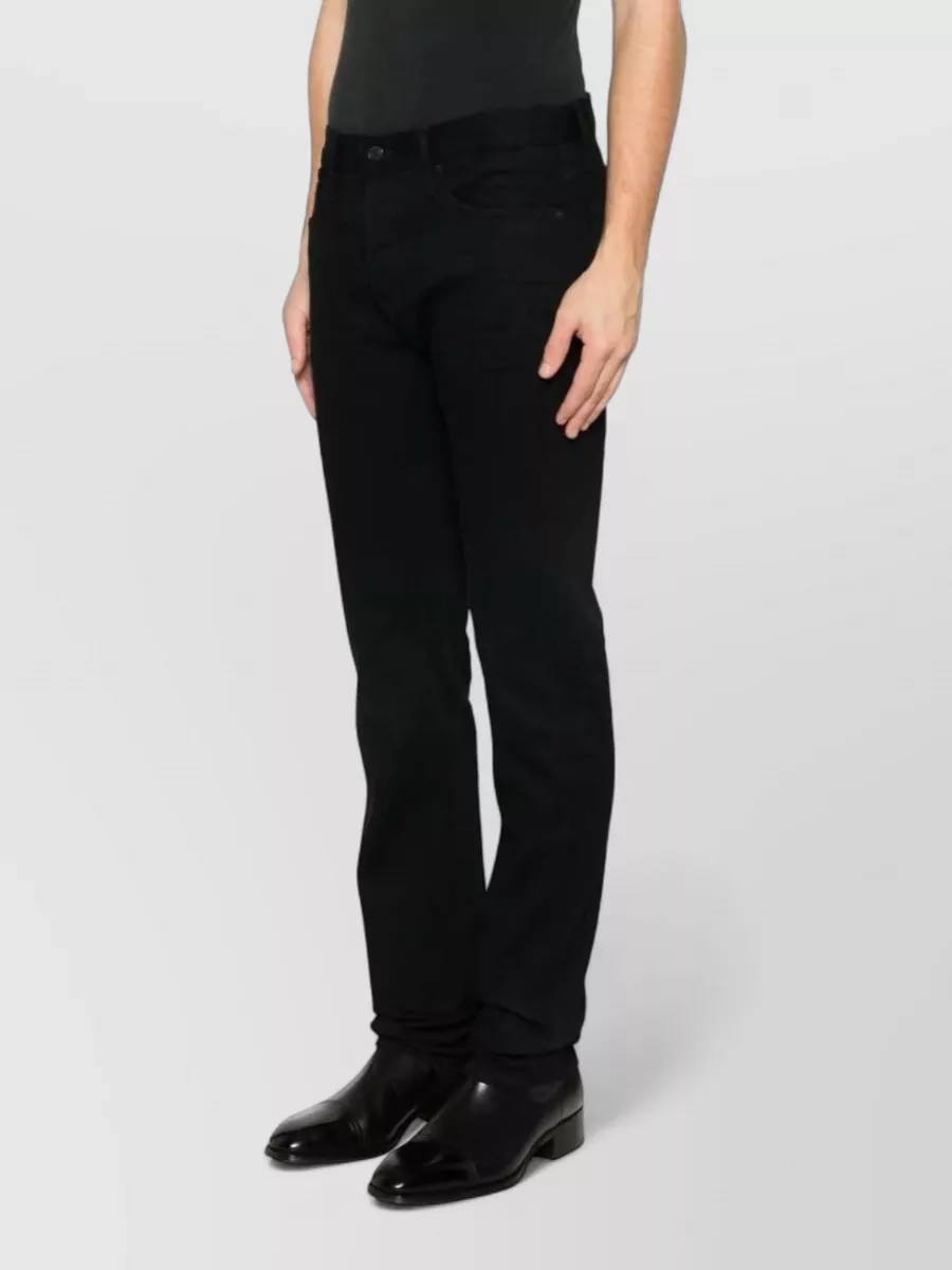 Tom Ford Selvedge Denim Straight Fit Jeans Logo Patch