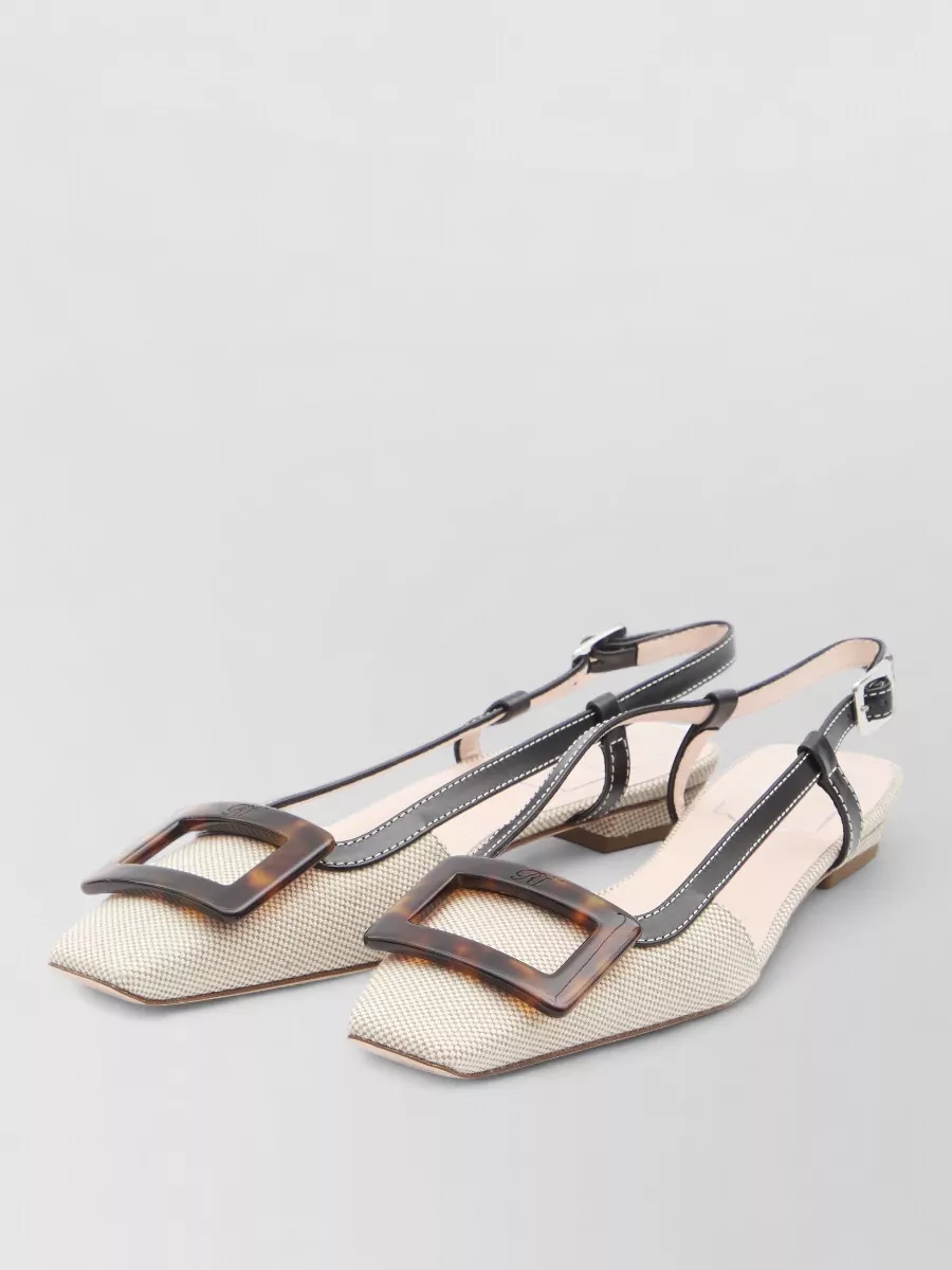 Roger Vivier Skyscraper Slingback Ballerinas Resin Buckle