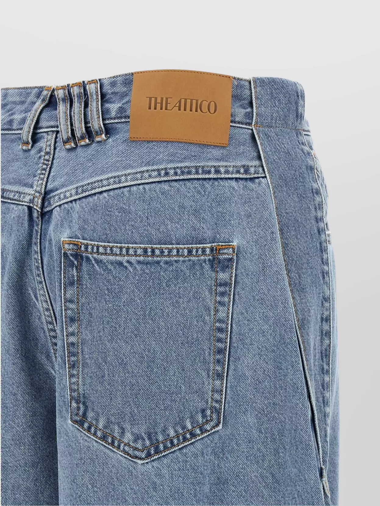 The Attico Stitched Denim Trousers With Back Pockets