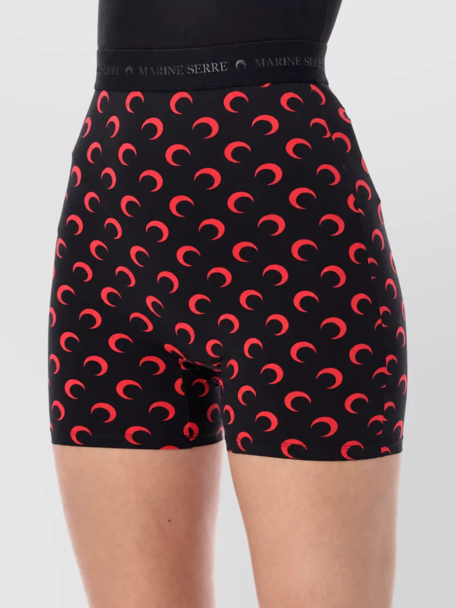 Marine Serre Printed Biker Short Shorts