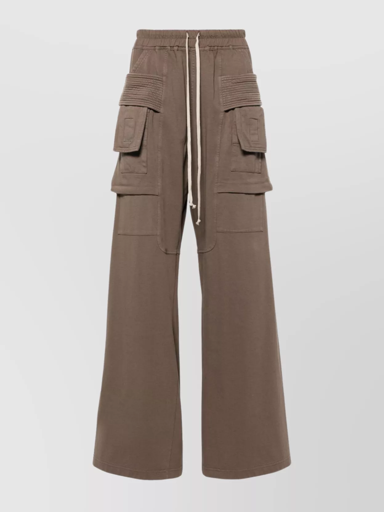 Rick Owens Drkshdw Cropped Cargo Pants Featuring Ribbed Detailing In Brown