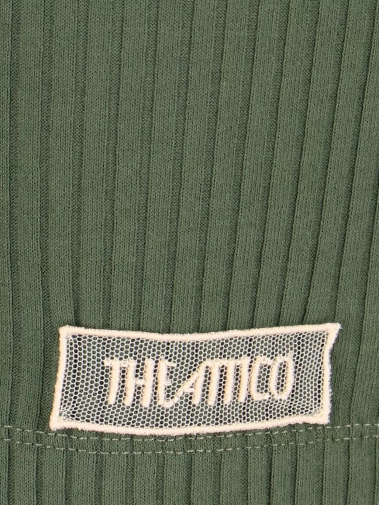 Attico Ribbed Texture Sleeveless Top In Green