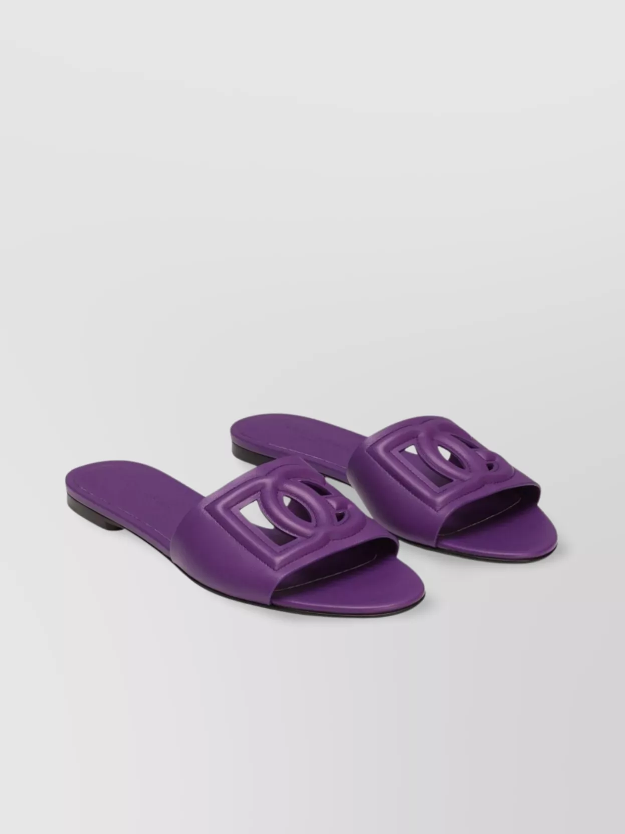 Dolce & Gabbana Dg Millennials Logo Leather Slides