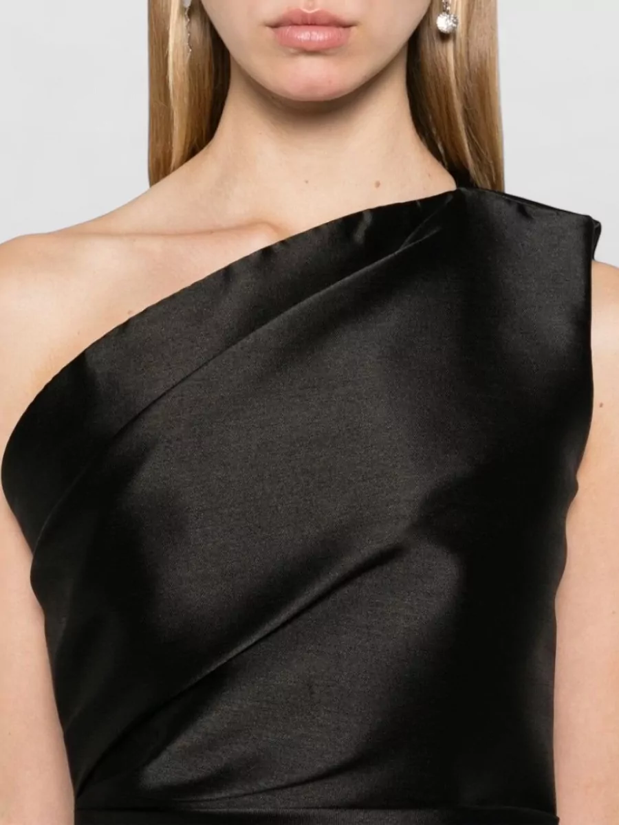 Solace London Draped One-Shoulder Sleeveless Mini Dress